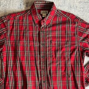 L.L. Bean Men's Vibrant Red Checkered Shirt